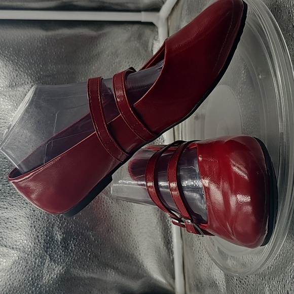 J No Boundaries Red Patent Mary Jane Flats Sz 9.5 Stylish And Comfortable - Picture 1 of 9